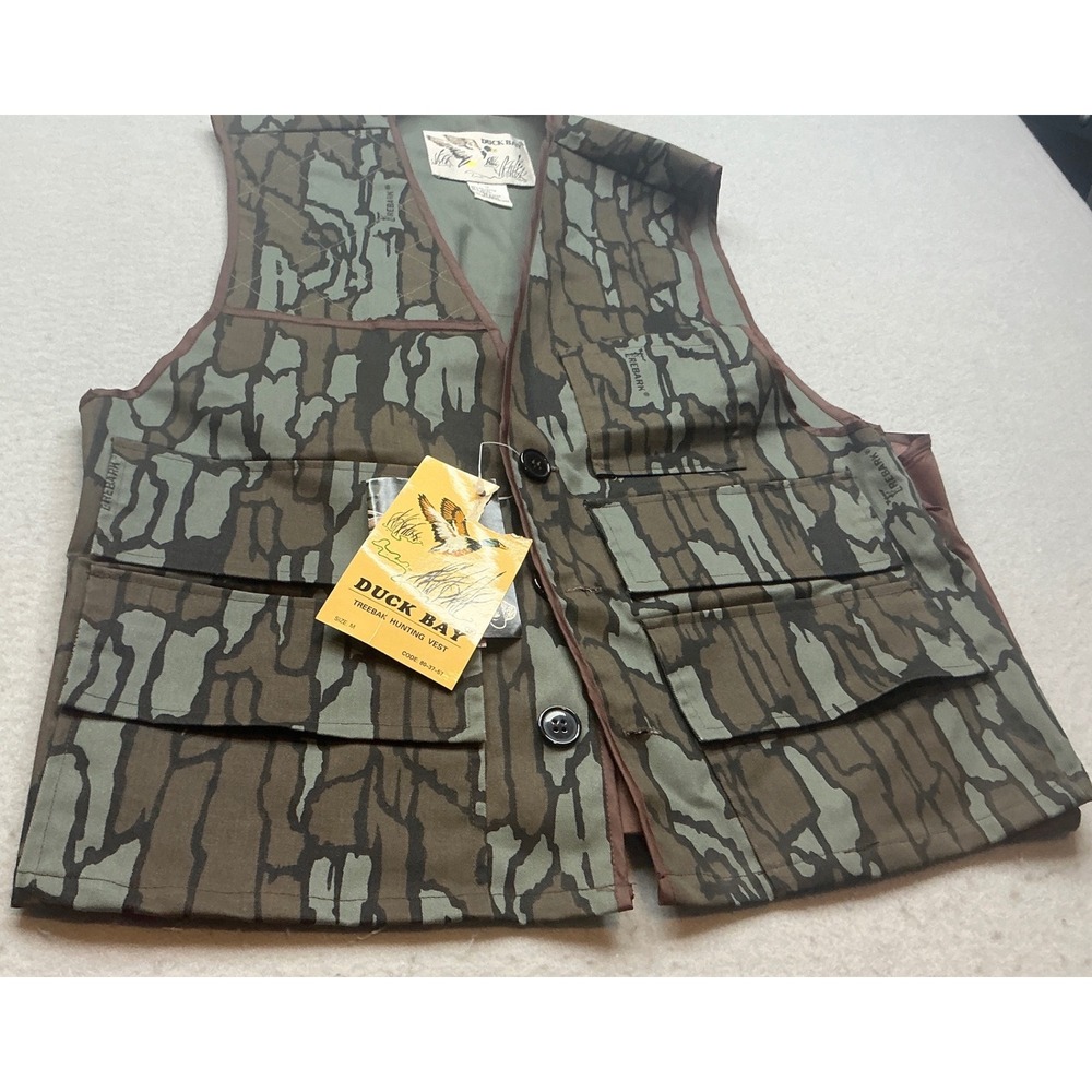 Duck Bay Vintage Treebak Hunting Vest Camo Game Bag Mens‎ Size M NWT